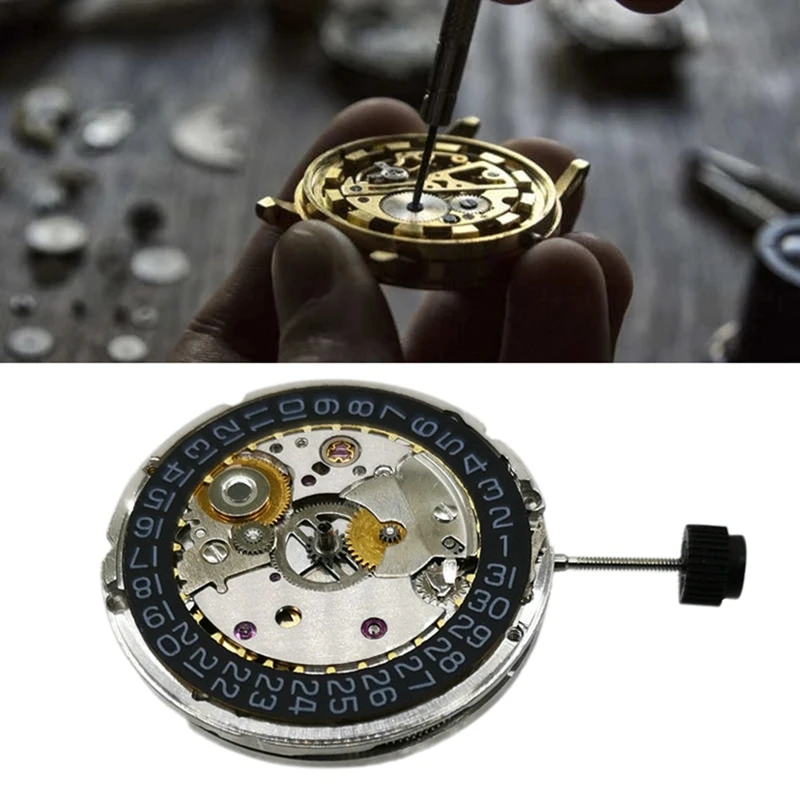 2824-2 Movement 2824 3 O'clock Black Calendar Automatic Mechanical Movement Replacement Watch Accessories