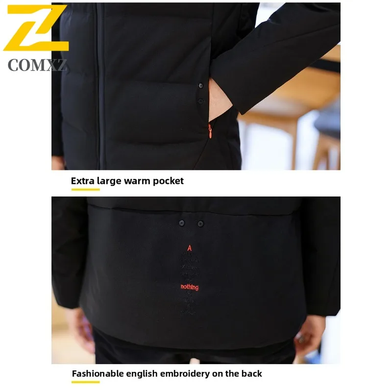 COMXZ, chaqueta de invierno para hombre, chaqueta acolchada de algodón de esquí ligera clásica para ocio callejero, chaquetas acolchadas de alta calidad