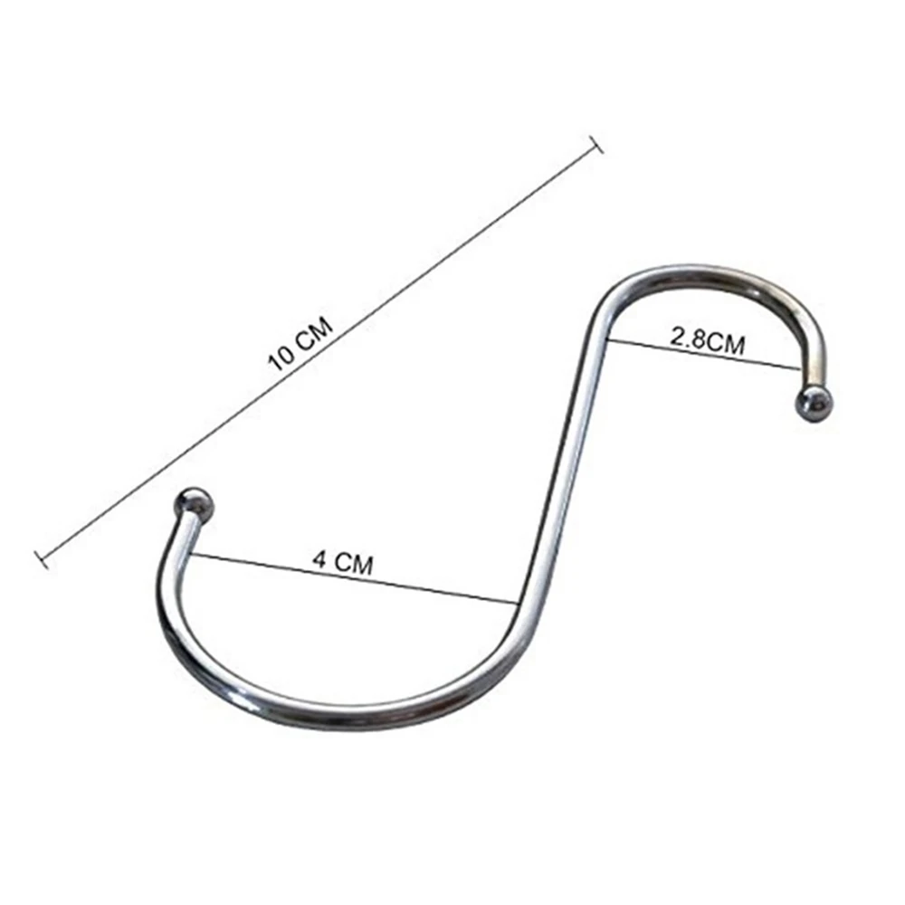 Drop Shipping High Quality Premium 10-pack Larger Round S Shaped Hooks In Polished Stainless Steel Metal