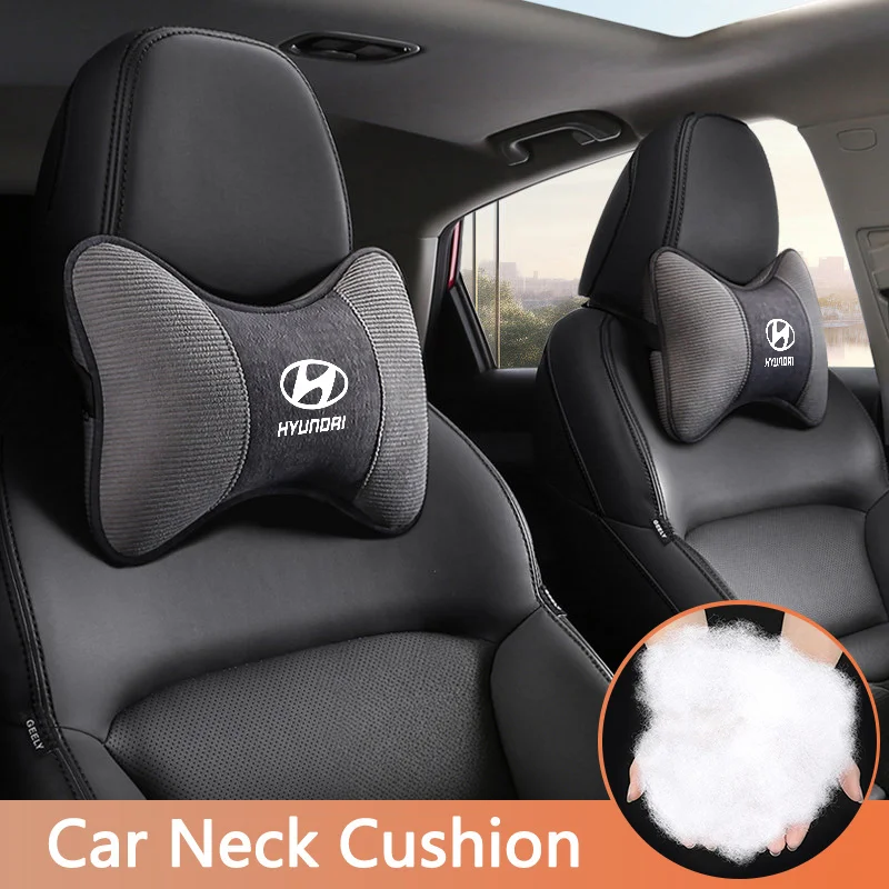 2PCS Breathable Car Headrest Neck Support Seat Pillow Protect Neck For Hyundai i10 i20 Tucson Accent Elantra Santa fe Sonata view 3