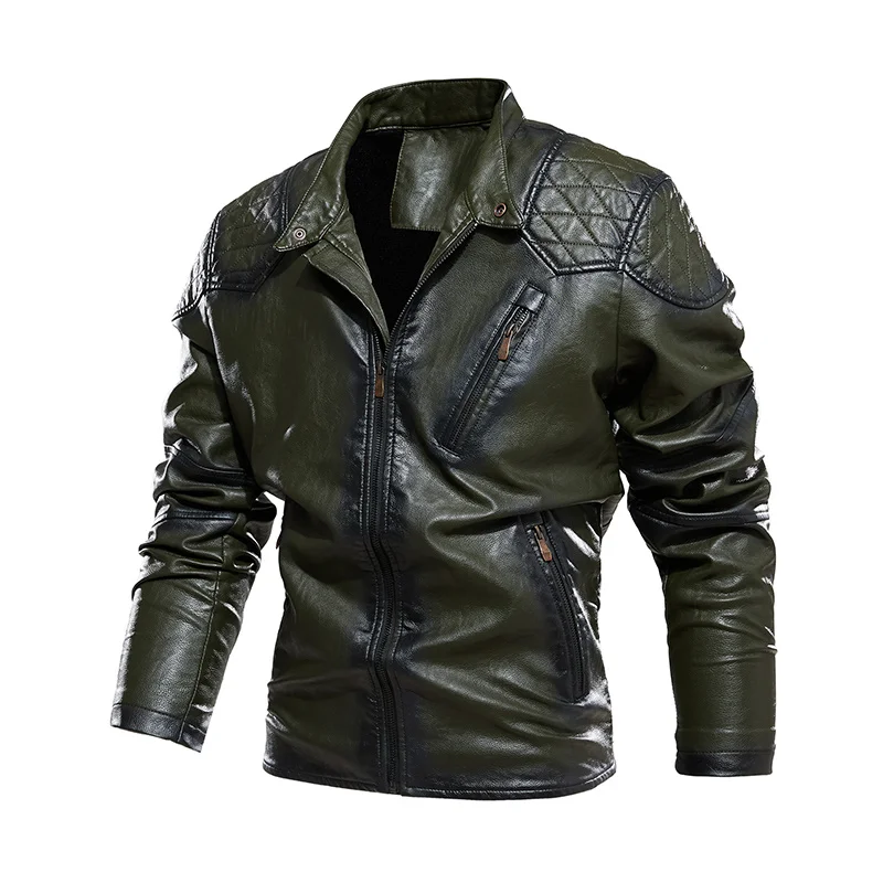 Autumn Winter Motorcycle Jacket Men Brand Design Plus Size XXXXL Fleece Warm Leather Biker s Leisure