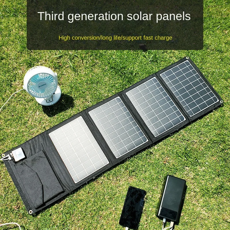 

D6D Monocrystalline Silicon Solar Photovoltaic Charging Panel Panel 5v12v18 Outdoor Power Portable Folding Phone Fast Charge