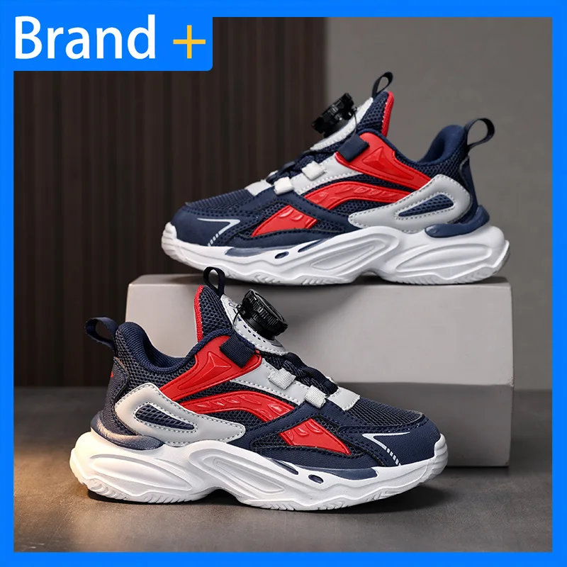 

Children Sports Shoes New Wear Resistant Anti Slip Rotating Buckle Outdoor Running Shoes Campus Daily Wear Casual Shoes for Kids