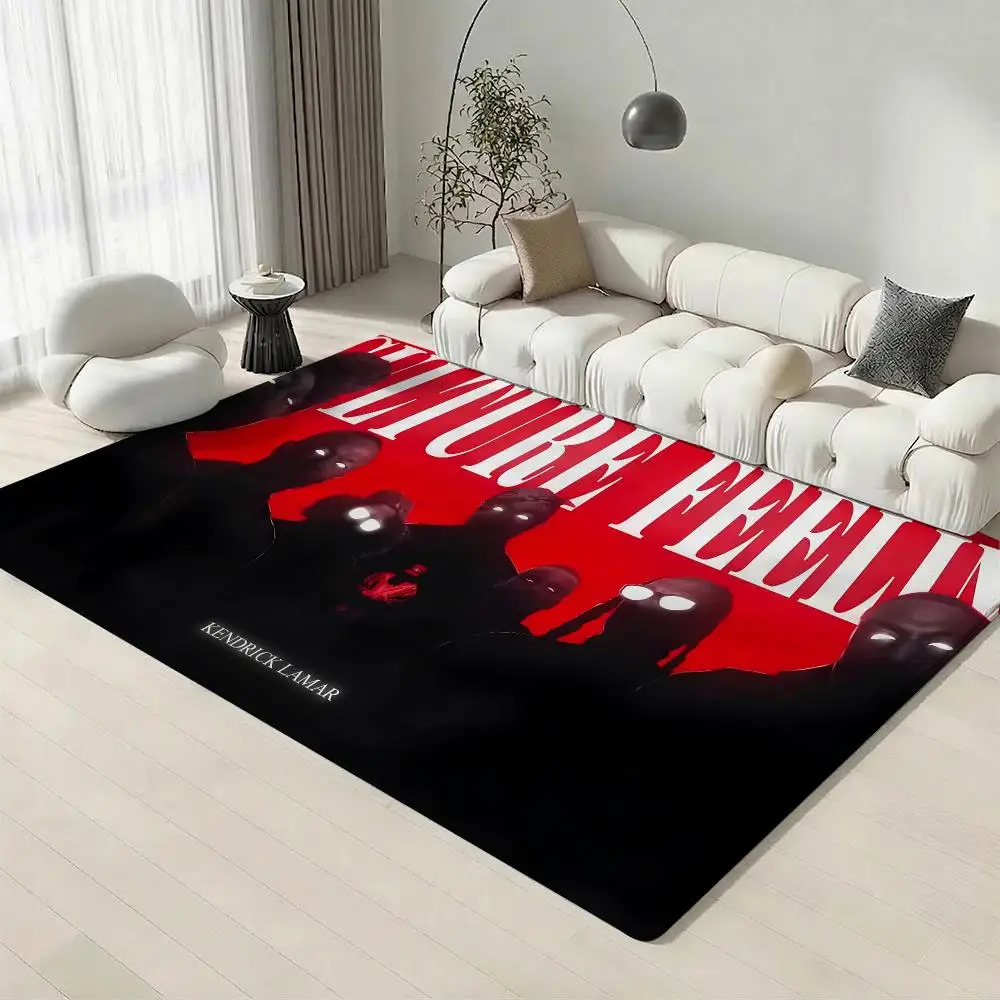 Trending Rapper Kendrick Lamar Floor Mat Eco-Friendly Flannel Doormat Non-Slip Odorless Soft Short Plush Indoor Floor Rug