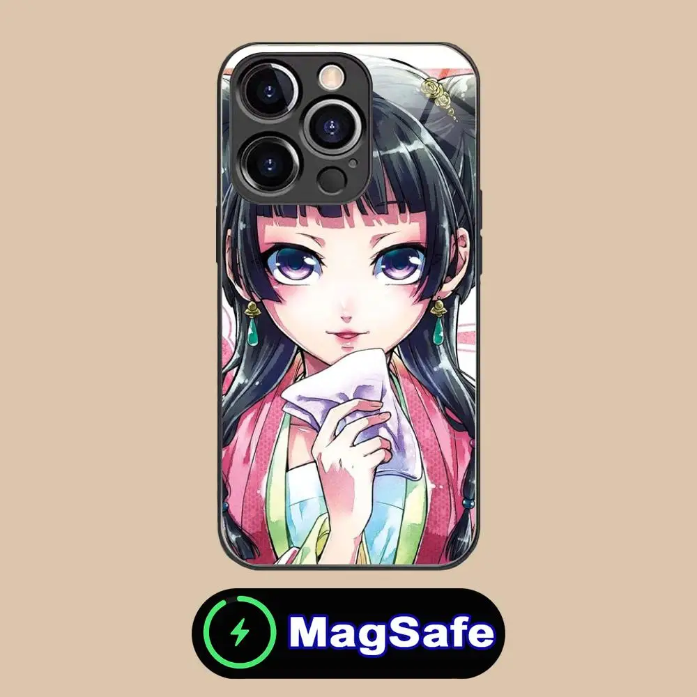 일기장 쿠수리야 마오마오 아이폰 16 15 14 13 12 11 프로 맥스 플러스 미니용 마그세이프 글라스 컬러 보호 케이스 예쁜 럭셔리