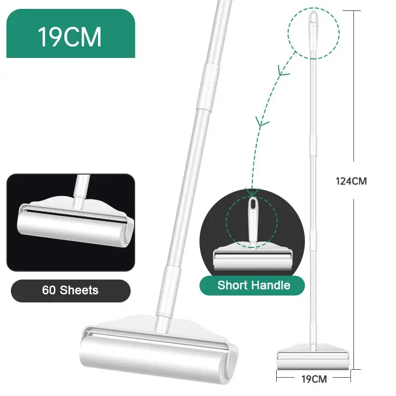 Long Handle Lint Roller Brush Pet Hair Remover Roller Retractable Dust Hair Roller Stick Tearable Clothes Bed Hair Removal Brush - Image 8