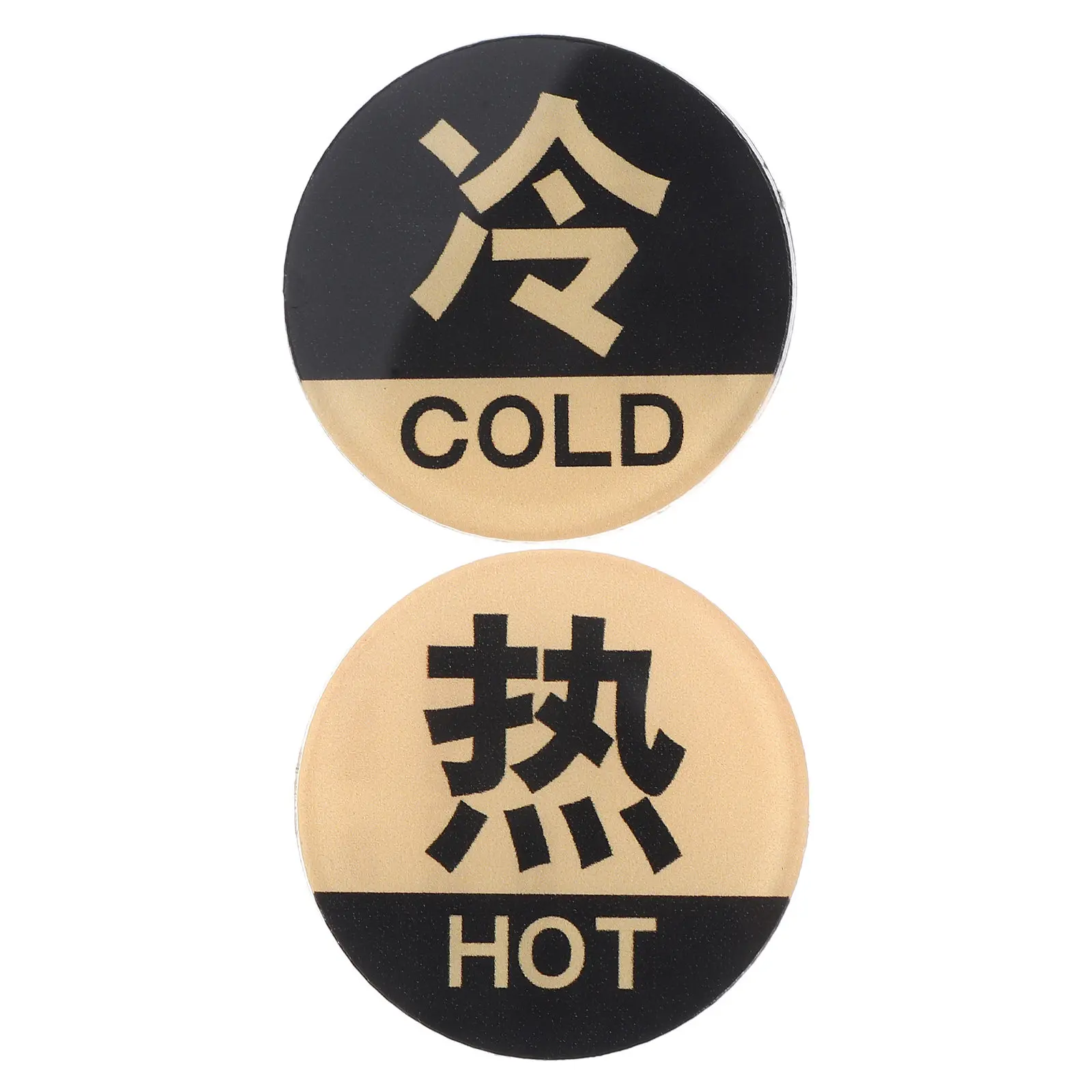 2Pcs Acrylic Hot Cold Water Sign Stickers Self Adhesive Bathroom Faucet Labels for Home Hotel Guesthouse Thermal Indicator Decor