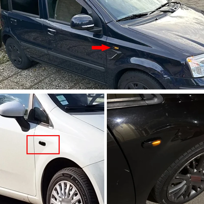 

2 шт. светодиодный боковой габаритный фонарь для Fiat Panda 169 MK2 2004-2011 2012 2013 Panda 312 2014-2020 Punto 199 Evo MK3