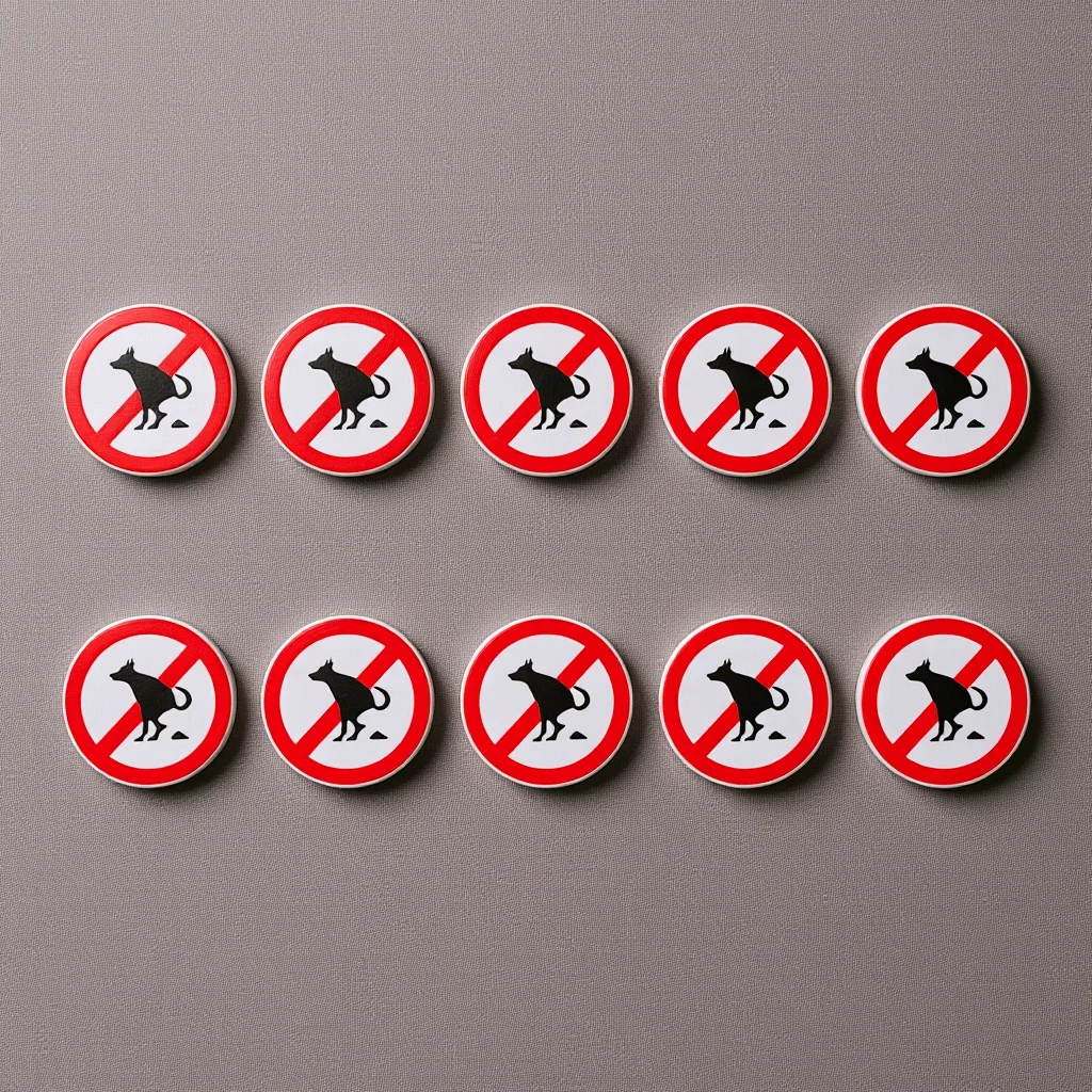 

10 Sheets No Pet Pooping Sign Stickers Waterproof Adhesive Decal for Smooth Surfaces Funny Prohibitory Environment Sign