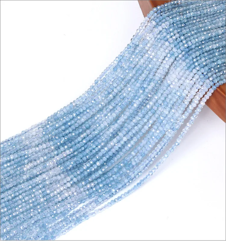 Natural Aquamarine Gradient Round Beads, 2mm Loose Beads for DIY Bracelet & Necklace Jewelry Making view 6