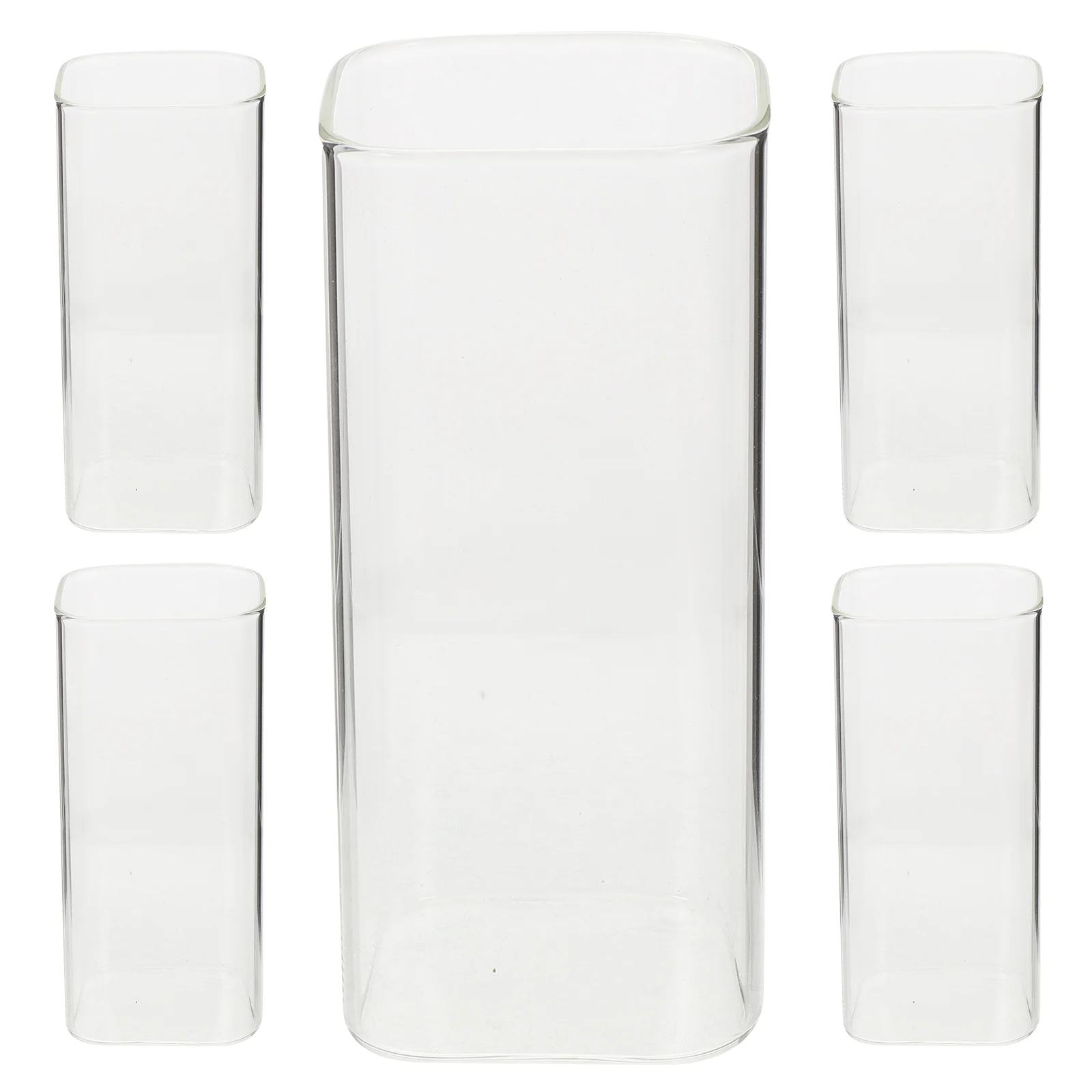 

5Pcs Glass Cups Set High-Quality Multi-Function Drinking Glasses for Household Bar Cafe Wine Coffee Cold Beverage Elegant Modern