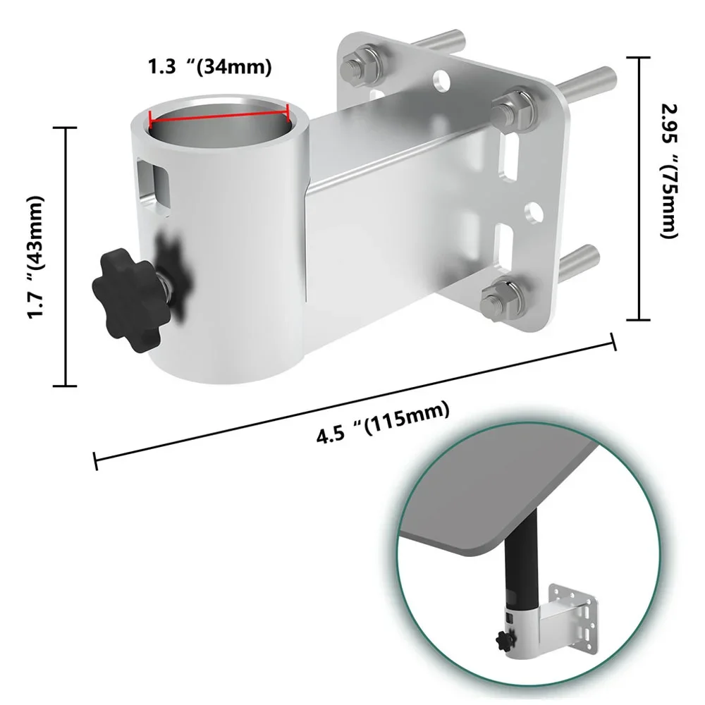 Starlink Internet Kit Satellite Antenna Bracket and Mounting Kit with Short Wall Mounting Bracket, Locking Holes and Screws