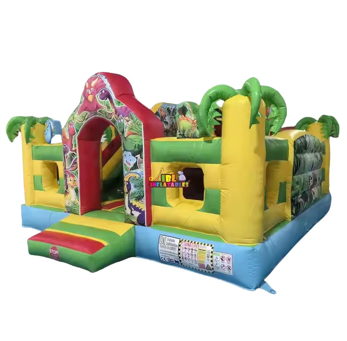 

Надувной маленький надувной замок динозавра из ПВХ с горкой, удобный для малышей комбинированный батут для аренды поставляется с воздуходувкой