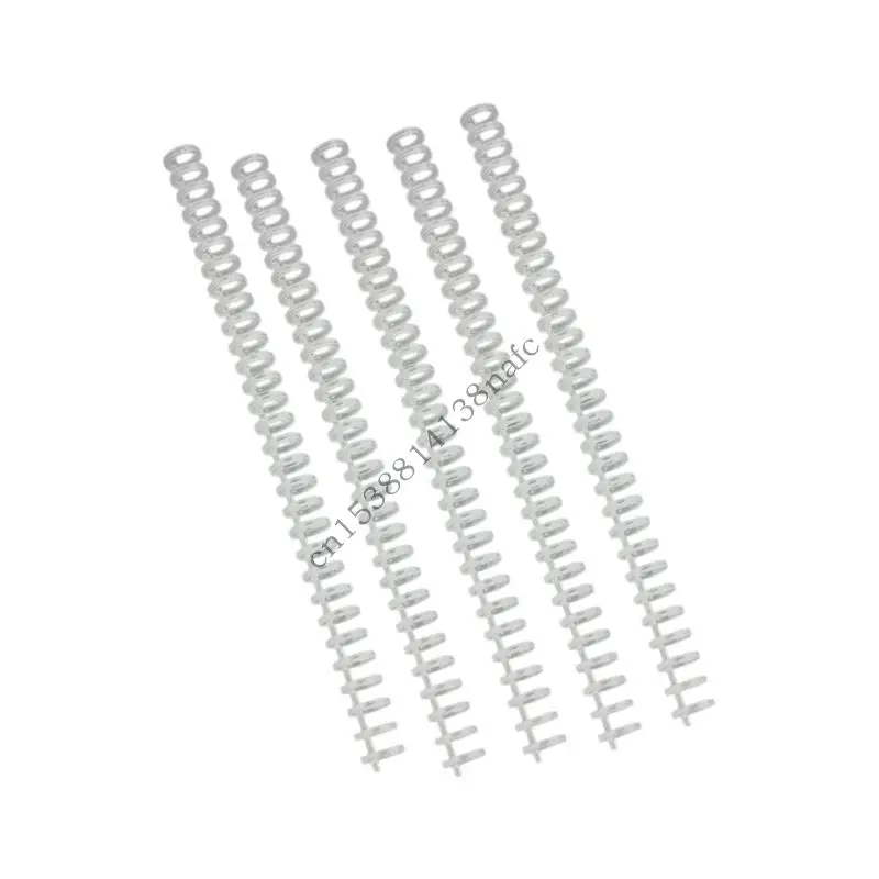 594F 5Pcs 12mm Plastic Binding Comb 30 Rings Binding Coil 30-Rings Binder Spine for Refillable Journal Planner Notebook
