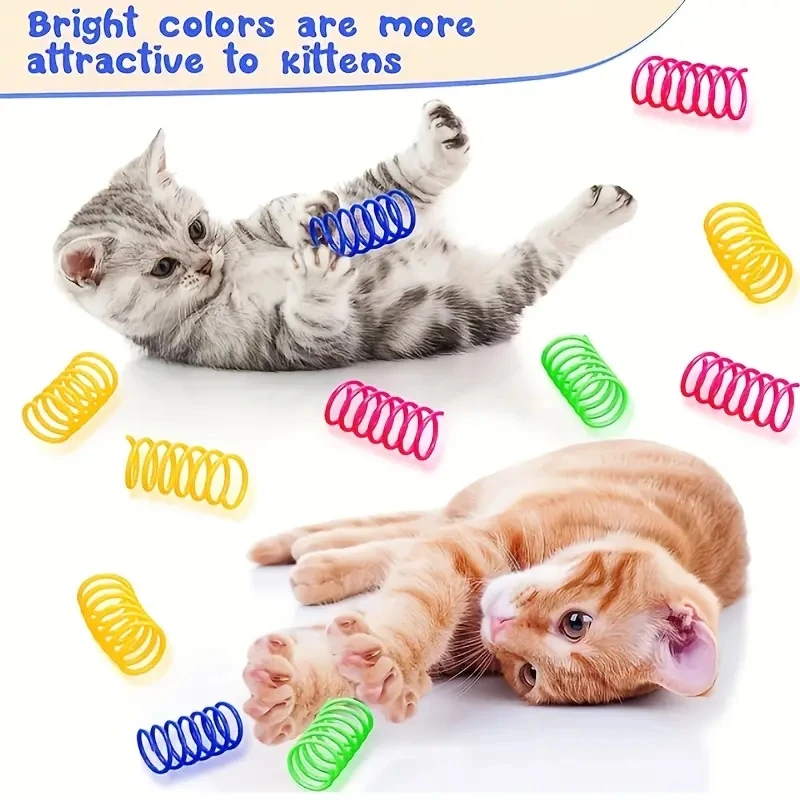 4/20Piece Interactive Cat Spring Toys Vibrant Multicolor Coil Set for Kittens to Play with  Encourages Hunting, Snapping and