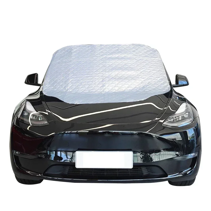 Thickened Car Cover Half Face Shield Sun Protection Rainproof Snowproof Freezing Protection All Seasons Universal Vehicle Hood