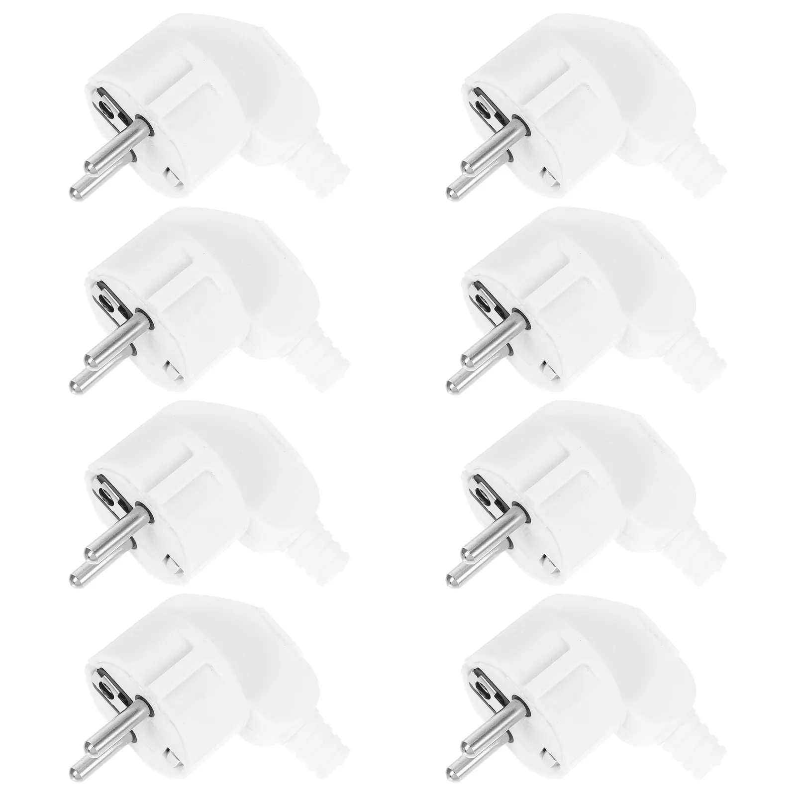 

8pcs Prefabricated Electrical Plugs Rewireable Replacement Grounding Universal European Adapter DIY Assembly Safety Reliable