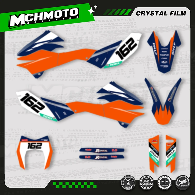 MCHMFG ل KTM SMC-R 690 2012-2018 دراجة نارية الرسومات خلفية الشارات ملصقات بمادة لاصقة أطقم رقم اسم مخصص #1