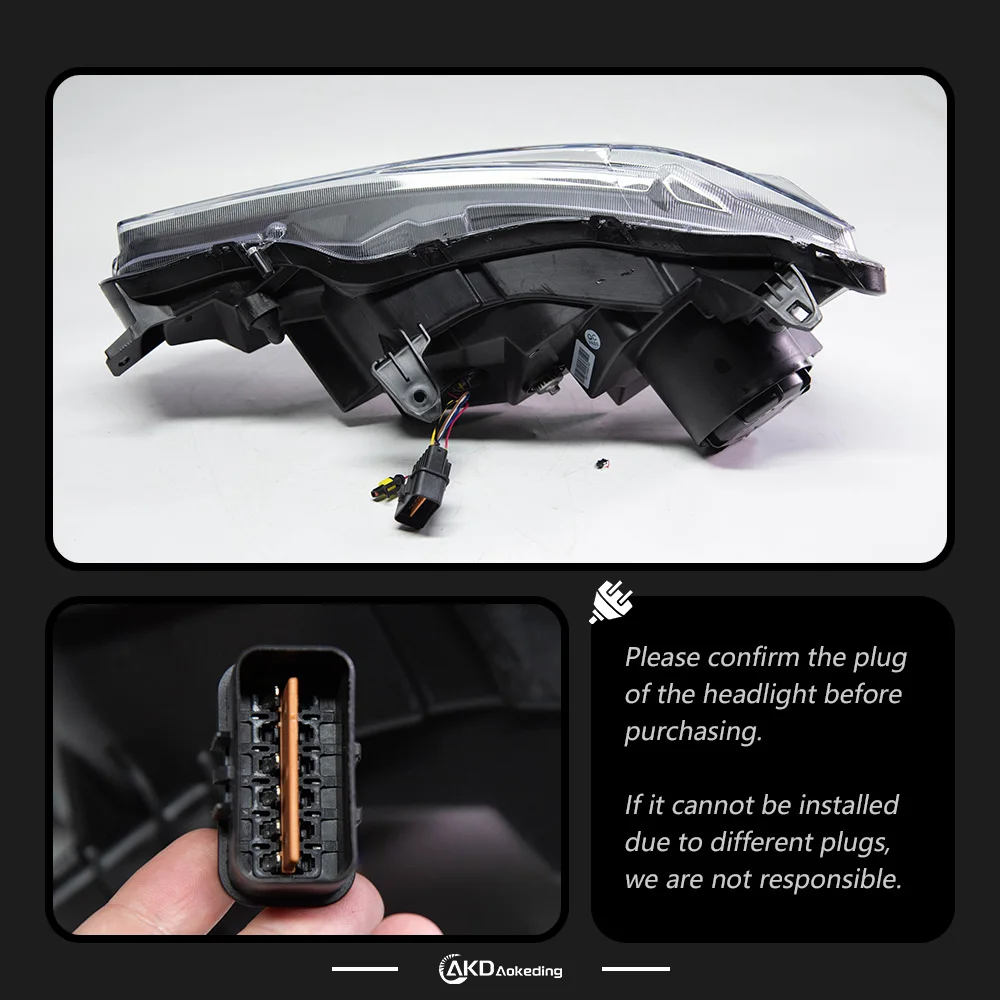 AKD Head Lamp for Mitsubishi Lancer LED Headlight 2008-2018 Headlights Lancer DRL Turn Signal High Beam Angel Eye Projector Lens