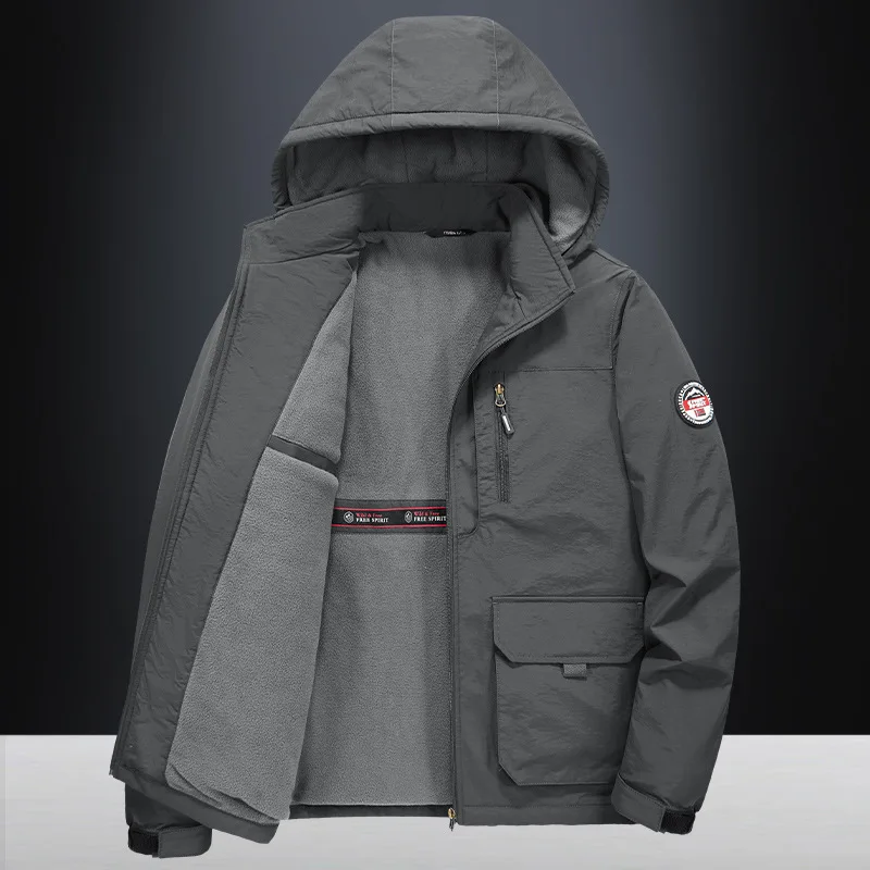 2024 Winter New Men's Windproof and Cold Proof Warm Jacket, Fashionable and Loose Casual Outdoor Sports Men's Clothing