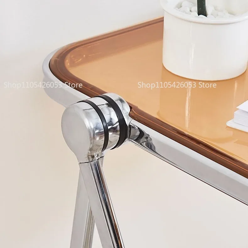 nice Acrylic folding small coffee table, Internet celebrity photo transparent table, sofa corner table, simple balcony, crystal
