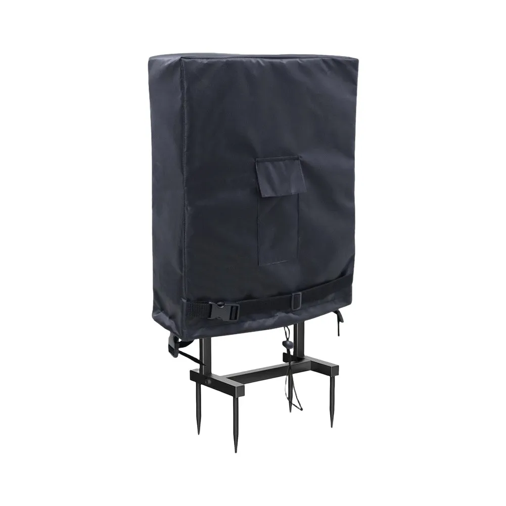 Garden Hose Rack Cover with Front Pocket and Bottom Buckles for Adjustable Telescopic Cord 80x25.4x90cm Black 420D Polyester