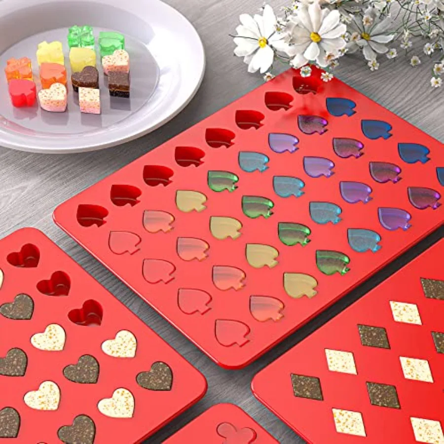 قوالب صمغ سيليكون 160-تجويف 4 عبوات - قوالب حلوى سيليكون غير لاصقة مع قطارة للحلوى والعلاجات