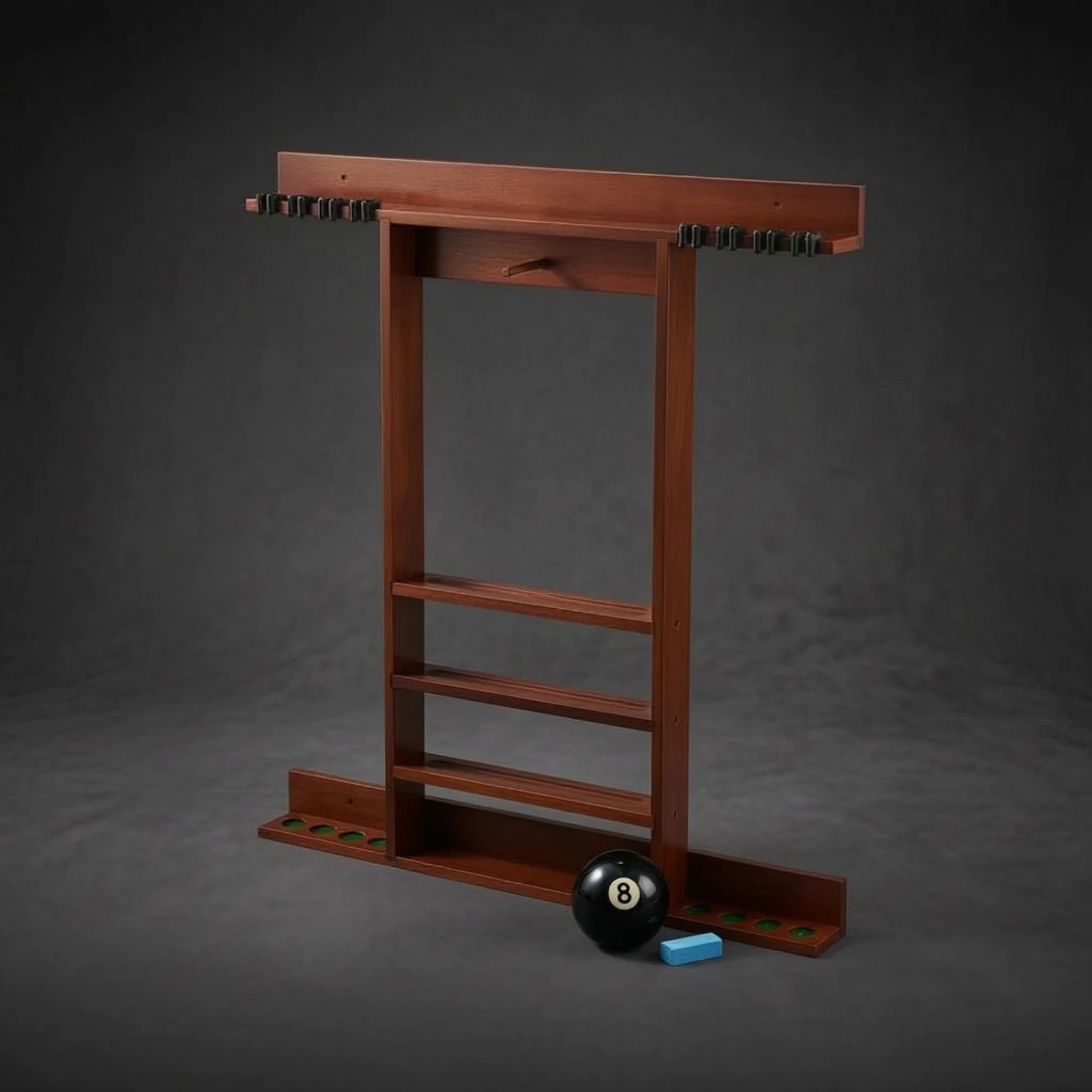 Wall Mounted Pool Cue Rack Sturdy Wood Wooden Billiard Stick Holder Pool Cue Wall Organizer Large Capacity Game Room Furniture