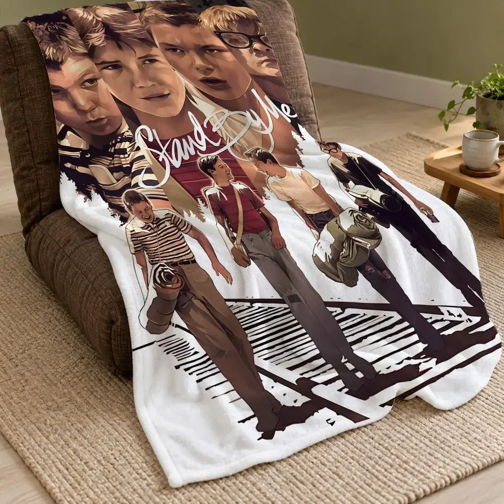 S-Stand By Me Movie Throw Double Sided Flannel Throw Blanket Soft Warm Washable Home Decor