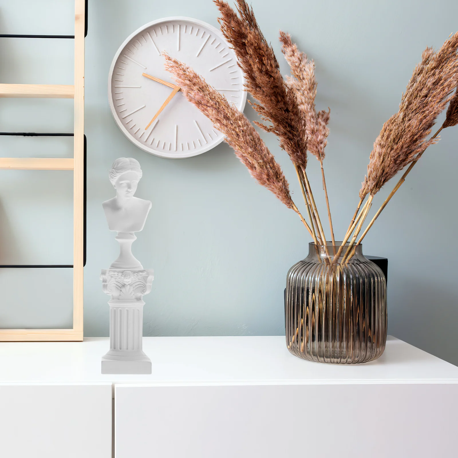 

1Set Exquisite Goddess Statue Resin Sculpture Roman Column Figure Home Decor Gift for Living Room Garden Indoor Outdoor