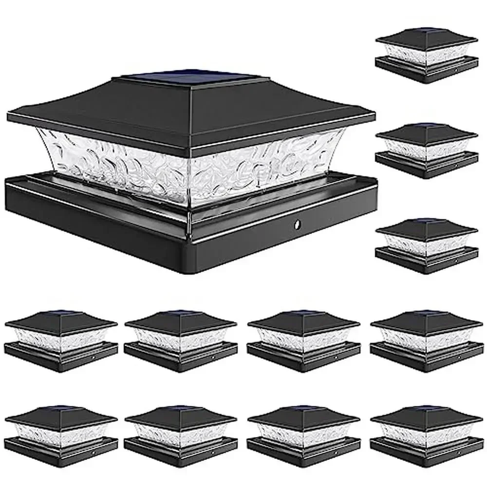 

Solar Fence Post Lights 4x4/6x6 Wooden/Vinyl Cap Deck Patio Garden Warm/White IP44 Waterproof Easy Install Energy Saving