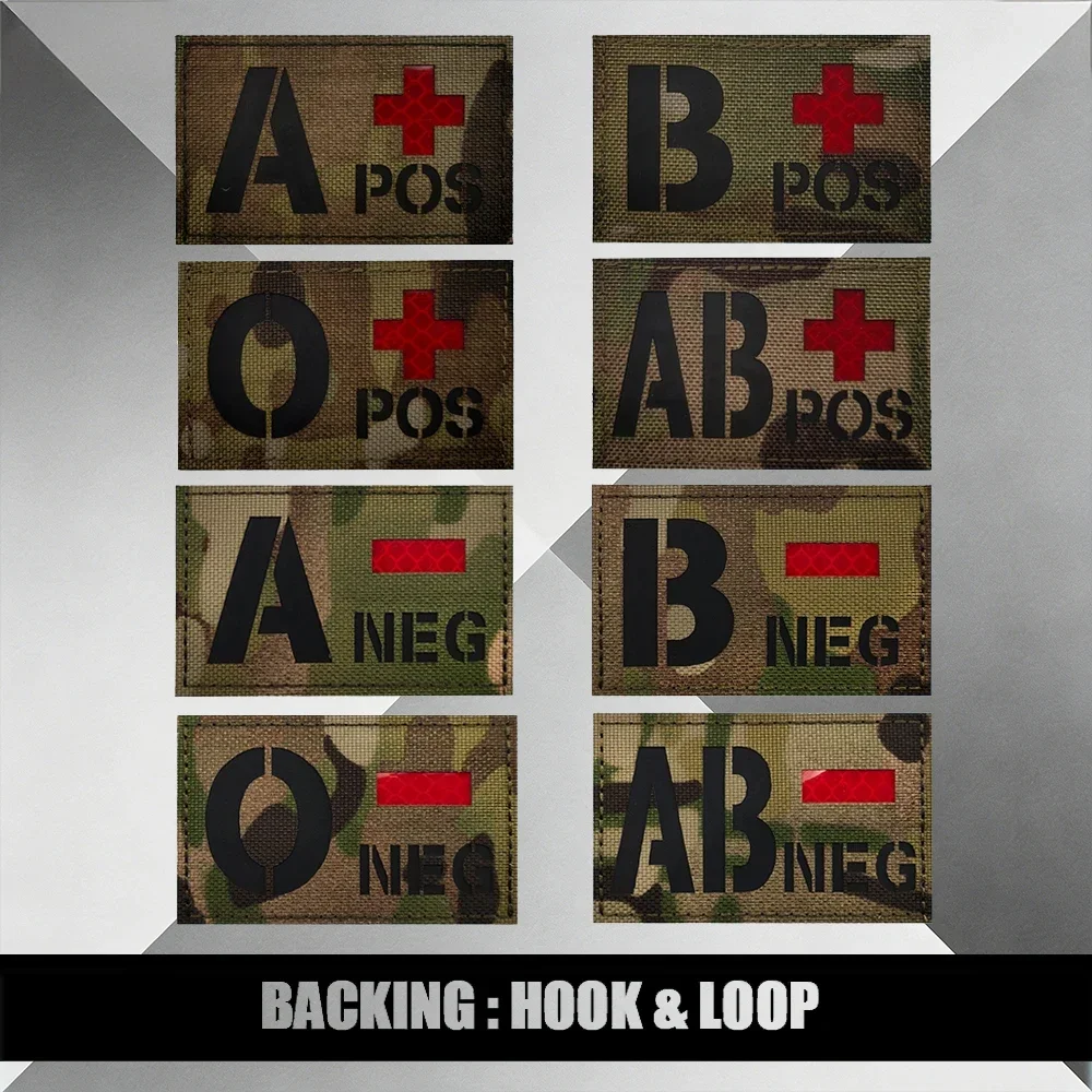 

Светоотражающие тактические ИК-патчи A+B+O+AB+ для определения группы крови, наклейки для идентификации при спасении на открытом воздухе, для одежды