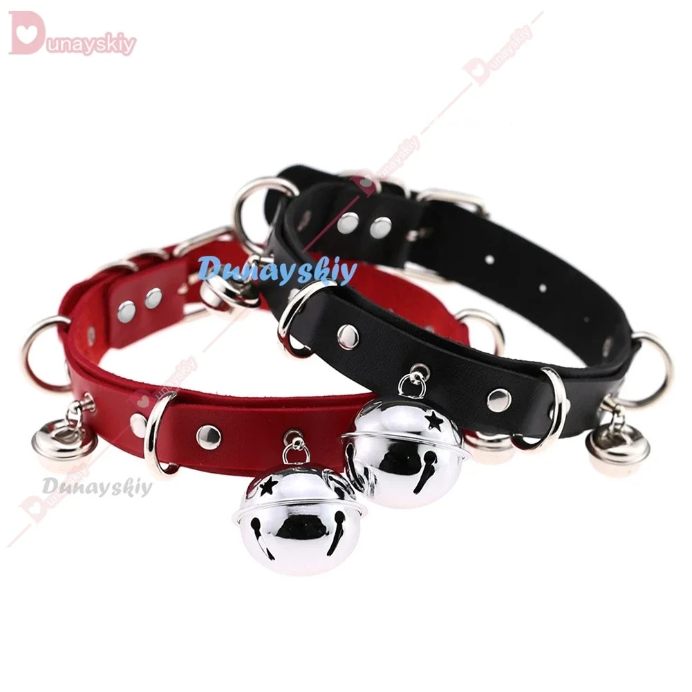 

CosplayFursuit Braided Choker Necklace Christmas Party Animal Prop Rope Leather Bell Collar Cosplay Exaggerated Bell Furry Cospl