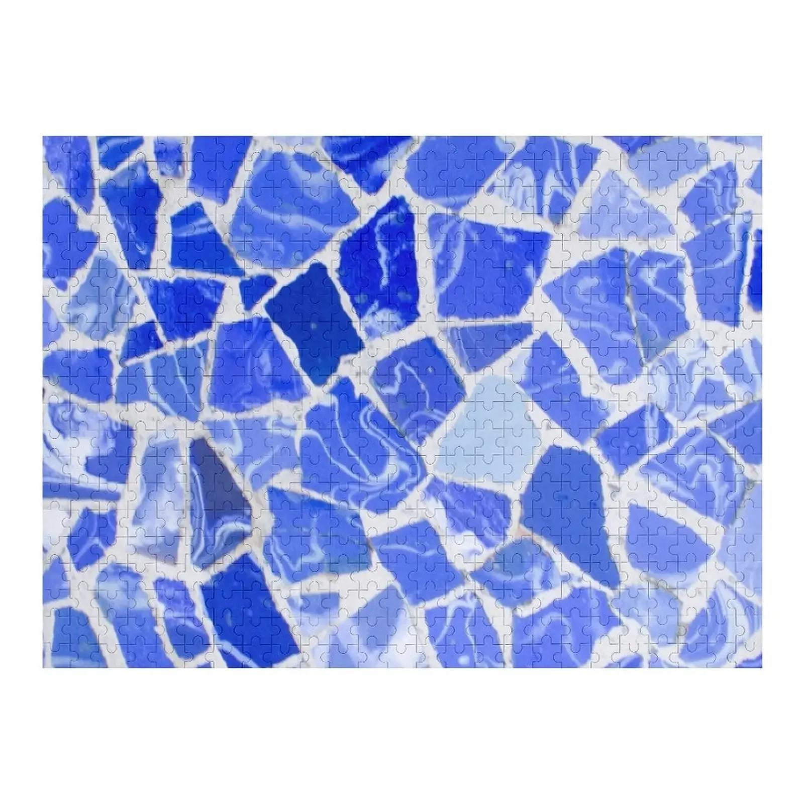 Puzzle z mozaiki z płytek w odcieniach niebieskiego oceanu, dzieła sztuki, spersonalizowane pomysły na prezent, puzzle