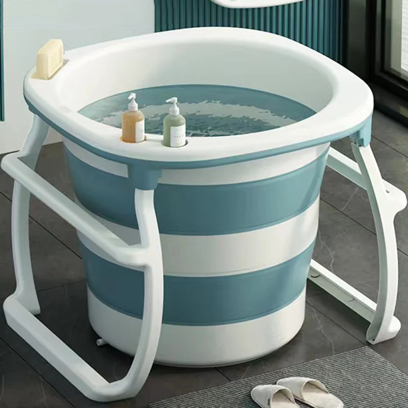 

Adults Mobile Bathtub Collapsible Cover Portable Bathtub Freestanding Bidet Plastic Large Bucket Baignoire Household Bathtub