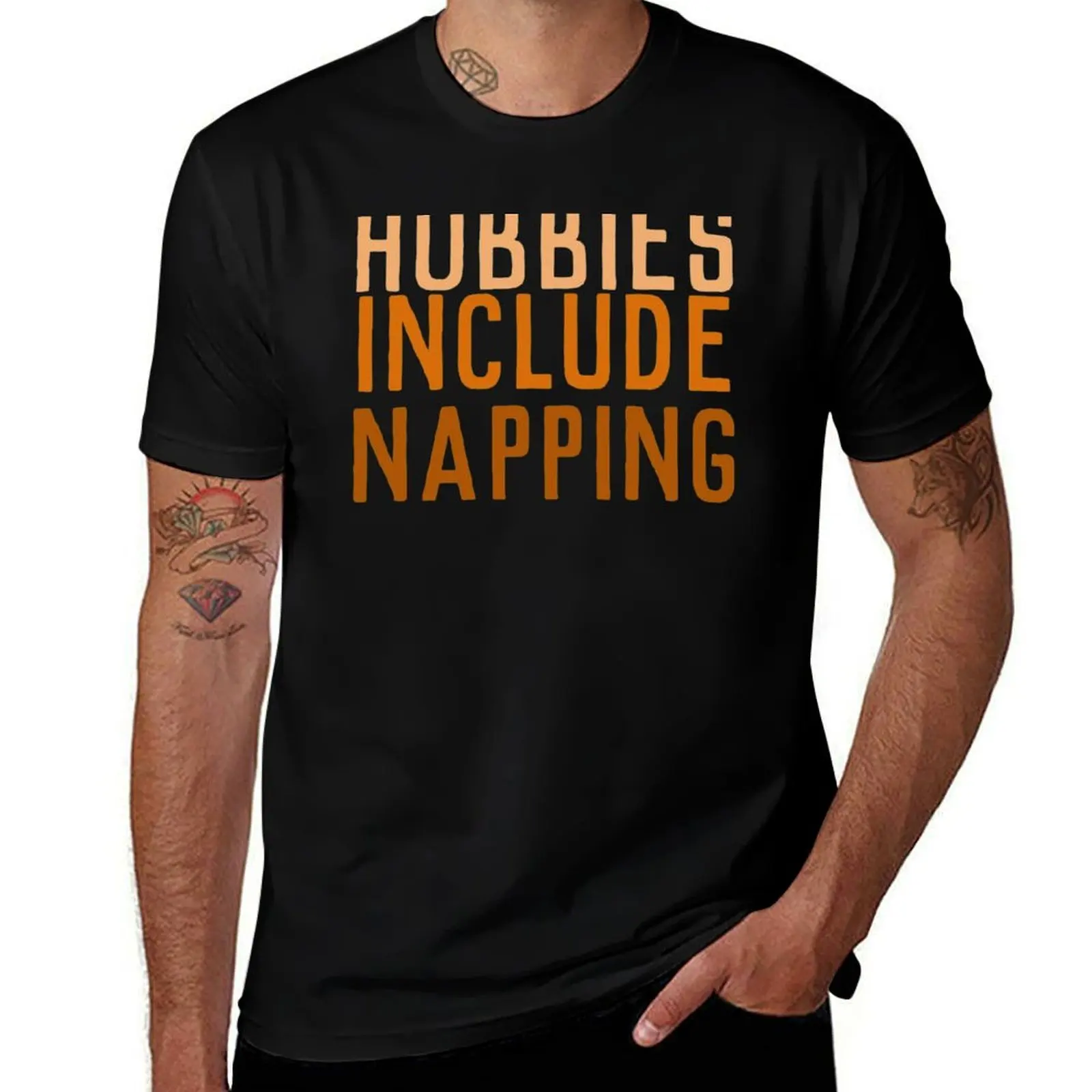 Hobbies Include Napping T-Shirt Simple Print Design T-Shirt
