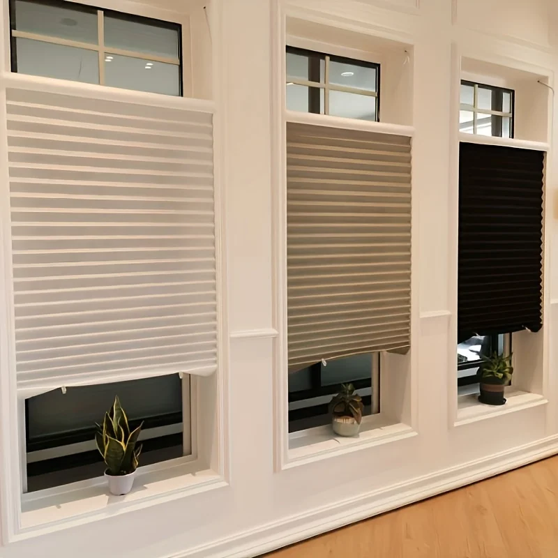 Pleated Curtain Shade, Foldable, Universal Bedroom Living Room Bathroom Office, Sun Shade and Privacy Protection