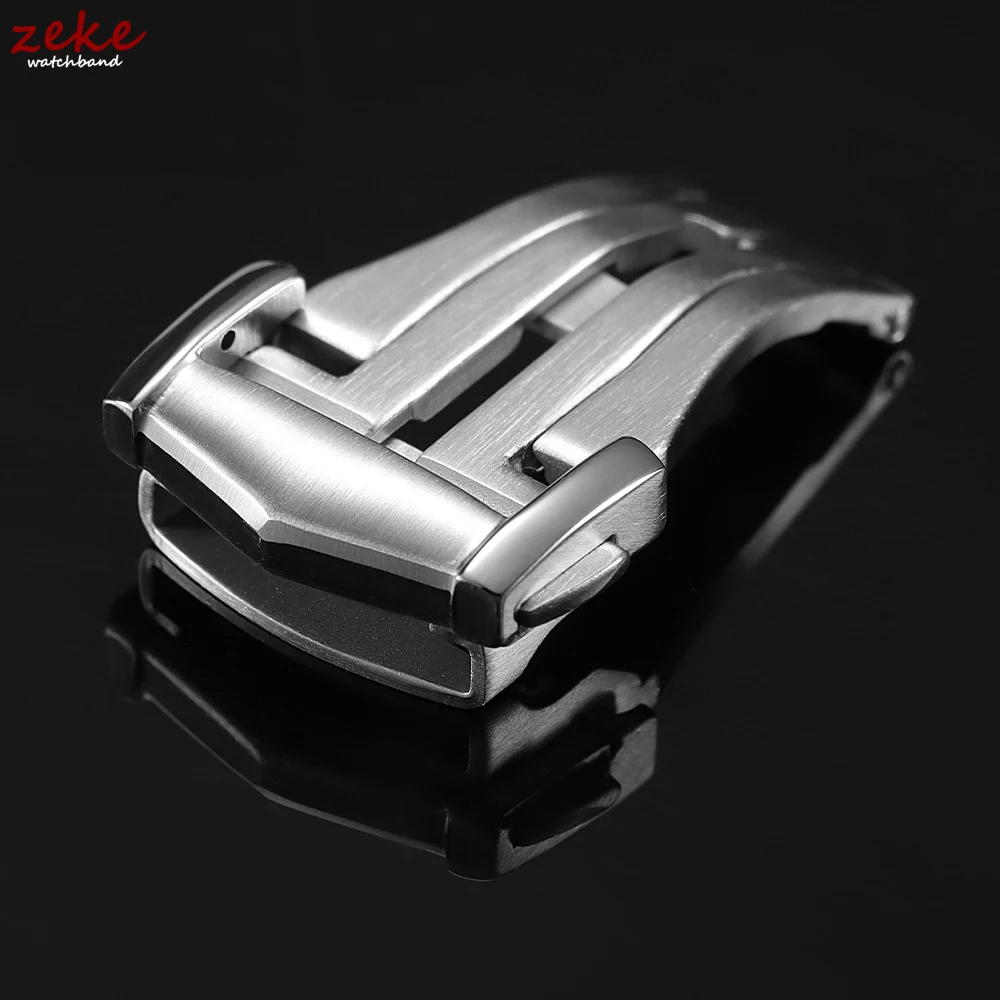 Brushed Stainless Steel Watch Buckles Double Press Folding Buckle 18mm 20mm Matte Deployment Clasps Butterfly Button Accessories