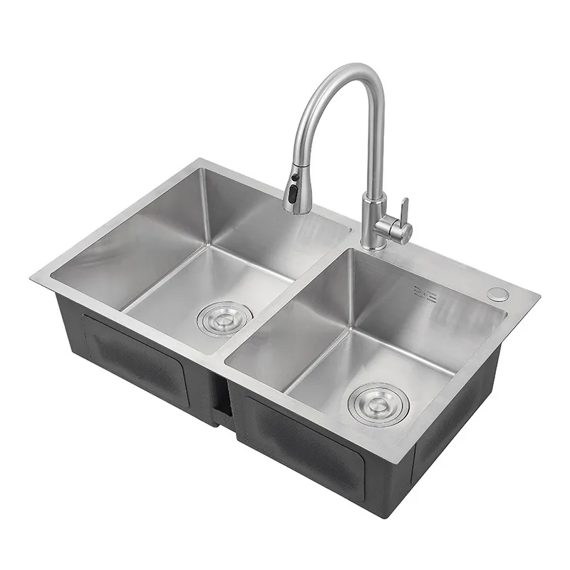 

Stainless steel, handmade, sink, kitchen, double sink, sink, thickened