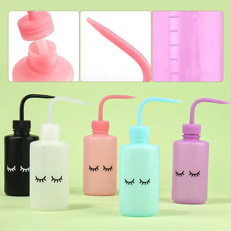 250ml Water Squirt Bottle Safety Rinse Bottle Watering Tools Plastic Squeeze Washing Bottle For Eyelash Extension Tattoo Clean