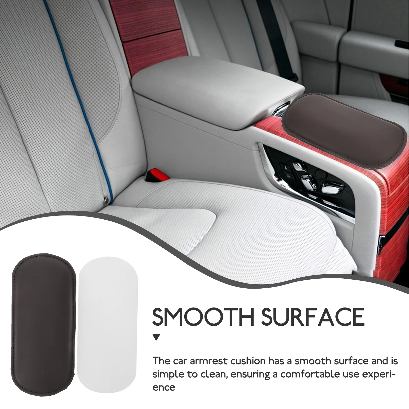 

Mocha Brown Car Armrest Pad Heightening Cushion Leg Support Knee Pillow Elbow Rest Seat Protector Soft Auto Interior Accessories