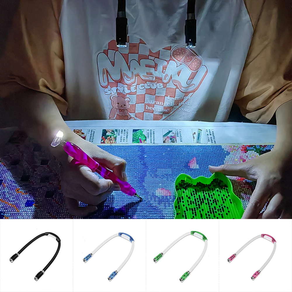 

Diamond Painting Tool LED Light Book Light Flexible Handsfree Neck Light Reading Lamp Outdoor Camping Led Night Light