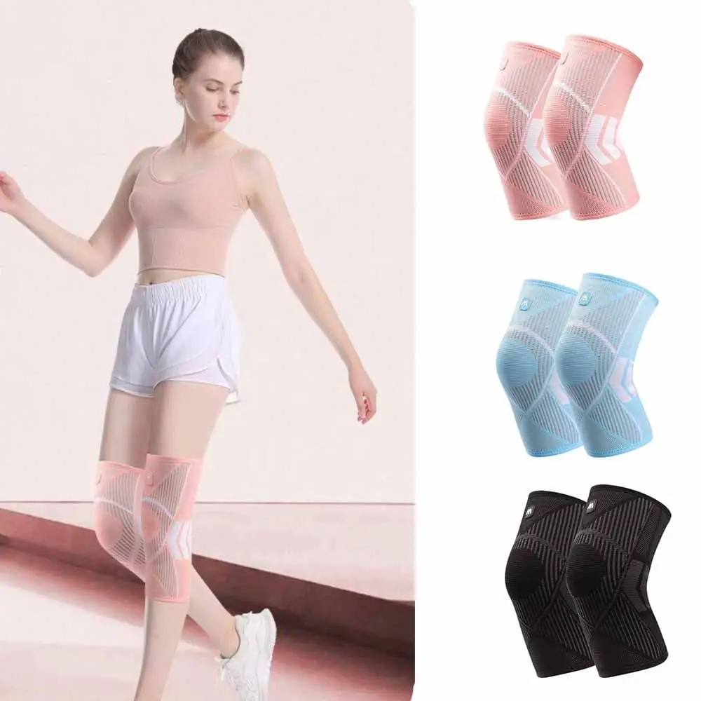 

1pair Breathable Knee Supports Brace Anti-collision Shock-absorbing Knee Pad Elastic Joints Protector Knee Sleeve Fitness Gear