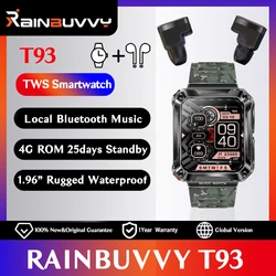 Rainbuvvy T93 TWS Smartwatch Earbuds 2-in-1 Extra Large Memory Appearance Stylish and Cool 1.96
