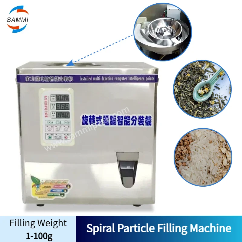 Desktop Powder Seed Filling Machine, Tea Weighing Machine Fills With Rotary For Dog Food Coffee Bean