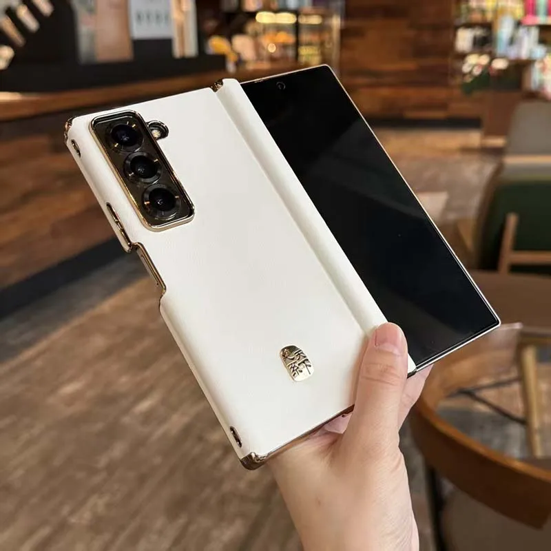 

Чехол для Samsung Galaxy Z Fold Special W25 Z Fold7 DIY гальванический двойной ось из искусственной кожи жесткий чехол для мобильного телефона