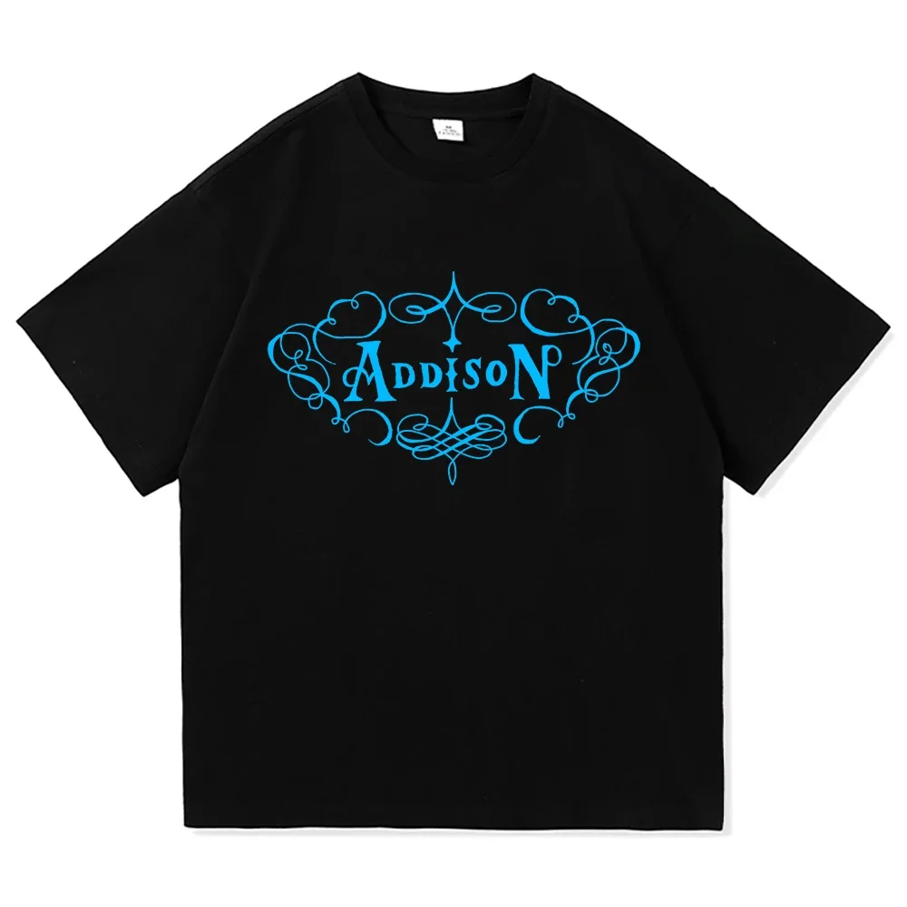 

Pop singer Addison Rae's 2025 new album: Addison's fashionable and retro Harajuku street high-quality cotton men's T-shirt