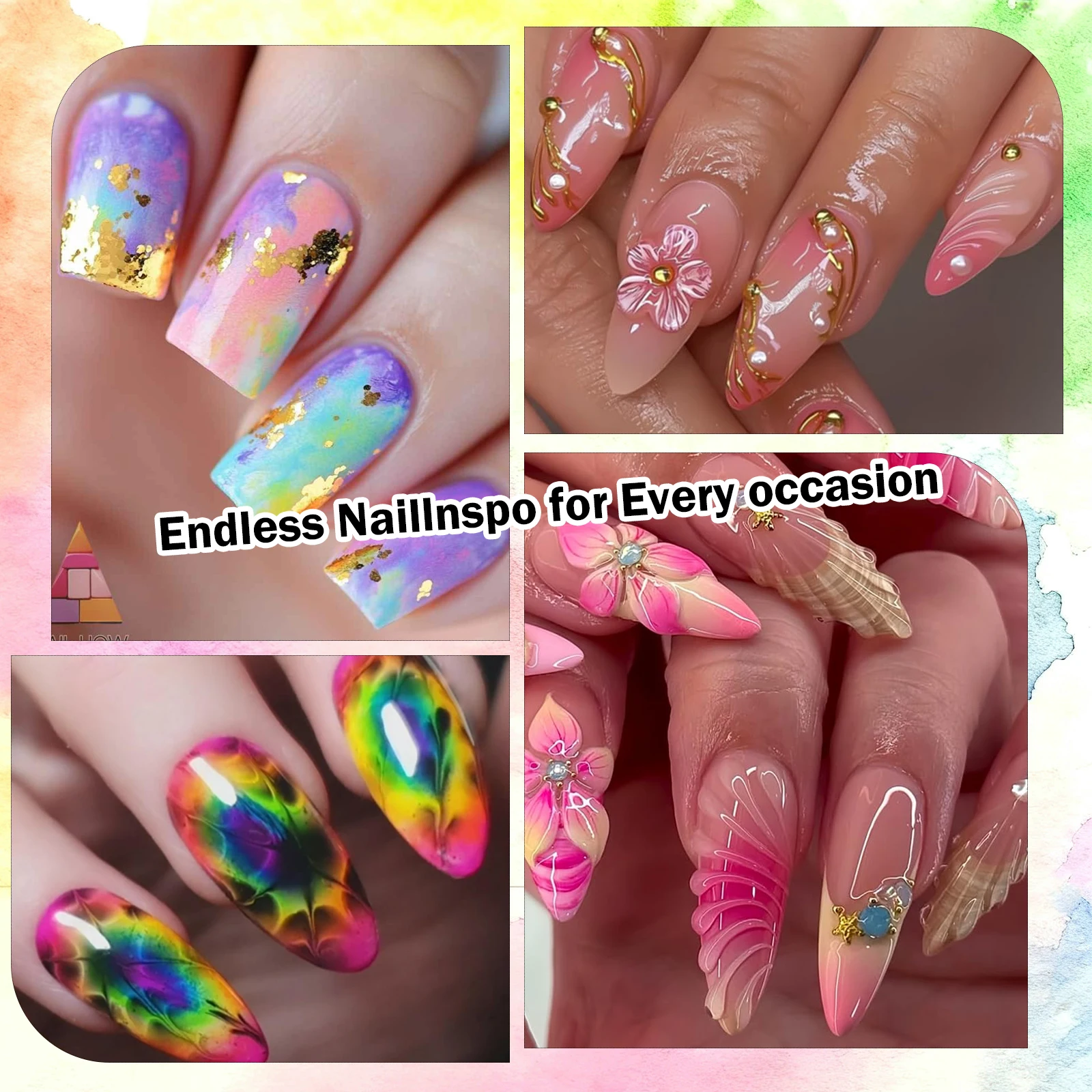 15 ml klares florales Weihnachts-Nagelgel, wischfest, mit Marmormuster, Naturstein, Aquarell, Blumenmuster, DIY-Nagelkunst-Design