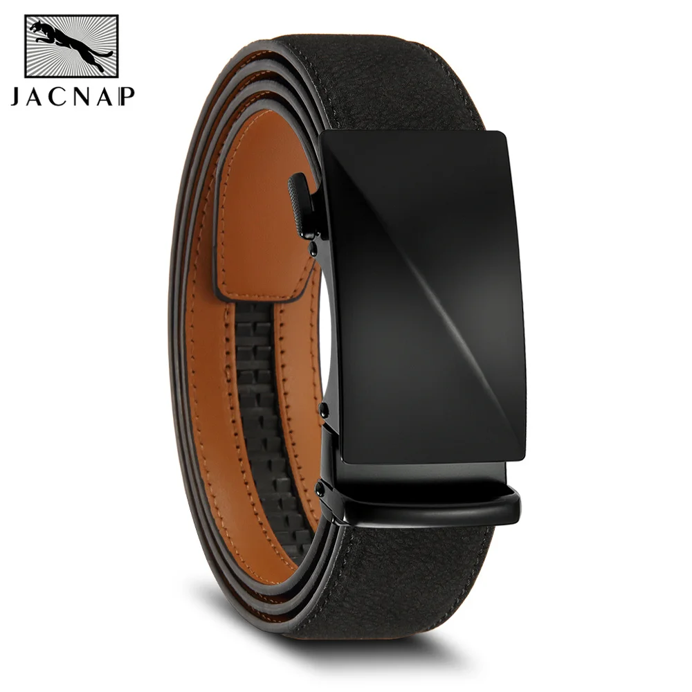 

Men Belt Metal Luxury Brand Automatic Buckle Leather High Quality Belts for Men Business Work Casual Strap