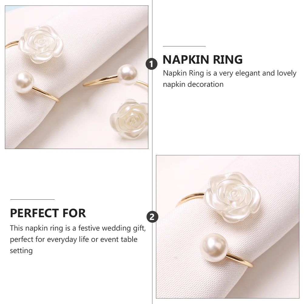 

6Pcs Alloy Napkin Holders Exquisite Rose Pattern Premium Table Accessories for Kitchen Bar Restaurant Use Alloy Napkin Holder